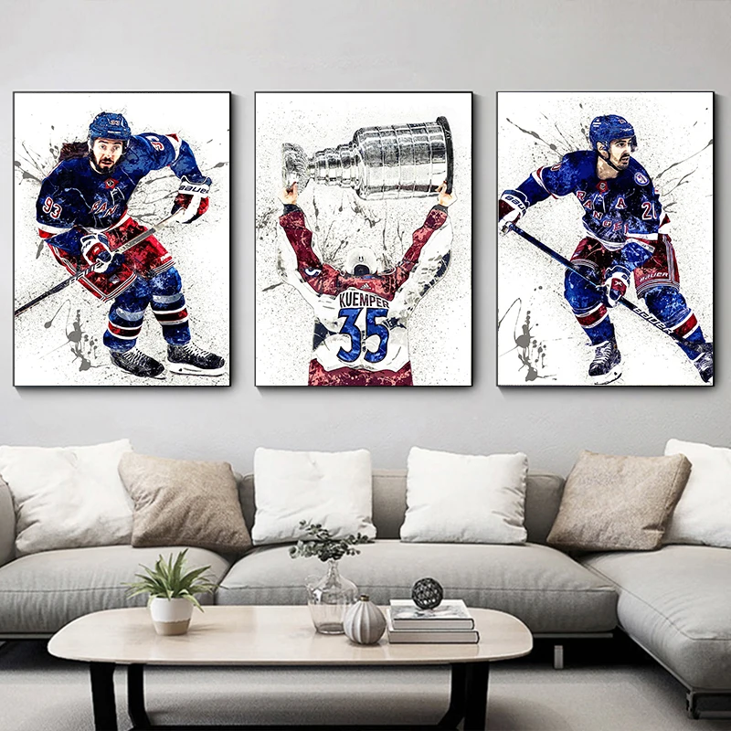 Abstract Ice Hockey Portrait S - Sports Equipment Poster review and price